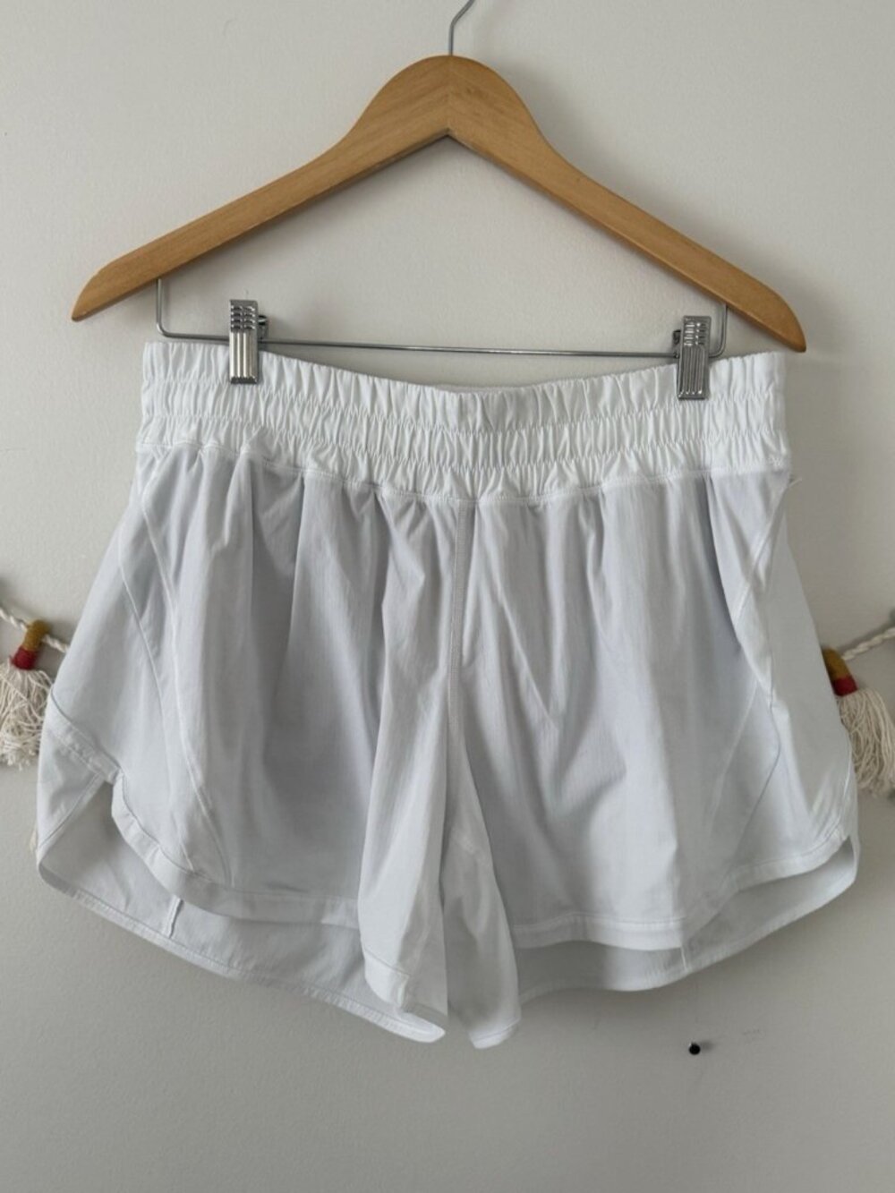 Lululemon Track That High Rise Lined Shorts 5” White Trail Running Outdoor 12
